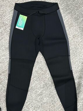 New! Sea-Doo Montego Wetsuit Pants Black Active Leggings with Gray Side Panels
